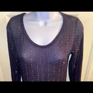 Blue Studded Scoop Neck Top - EUC - Women’s S